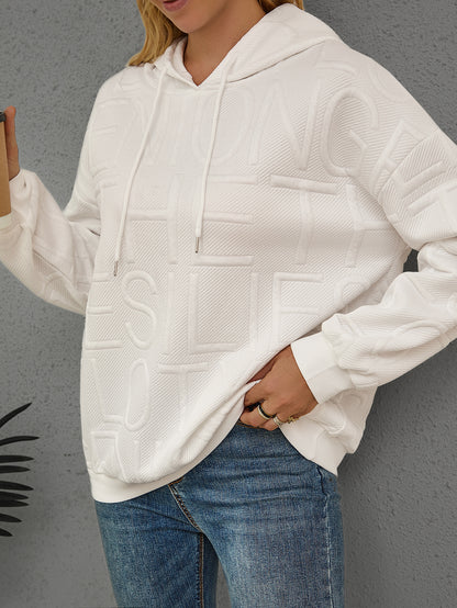 Loose Fashion Three-dimensional Printing Long Sleeve Pullover Hoodie Women