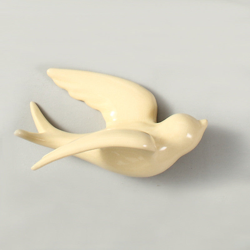 European Style Wall Hanging Decoration Soft Ceramic Wall Bird