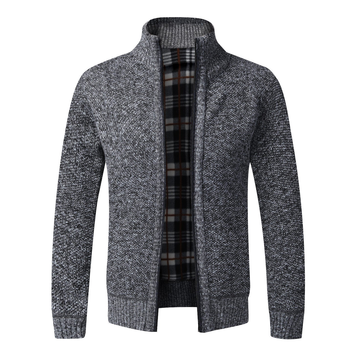Men's Knitted Coat Cardigan With Plush Coat, Loose And Fat, Large