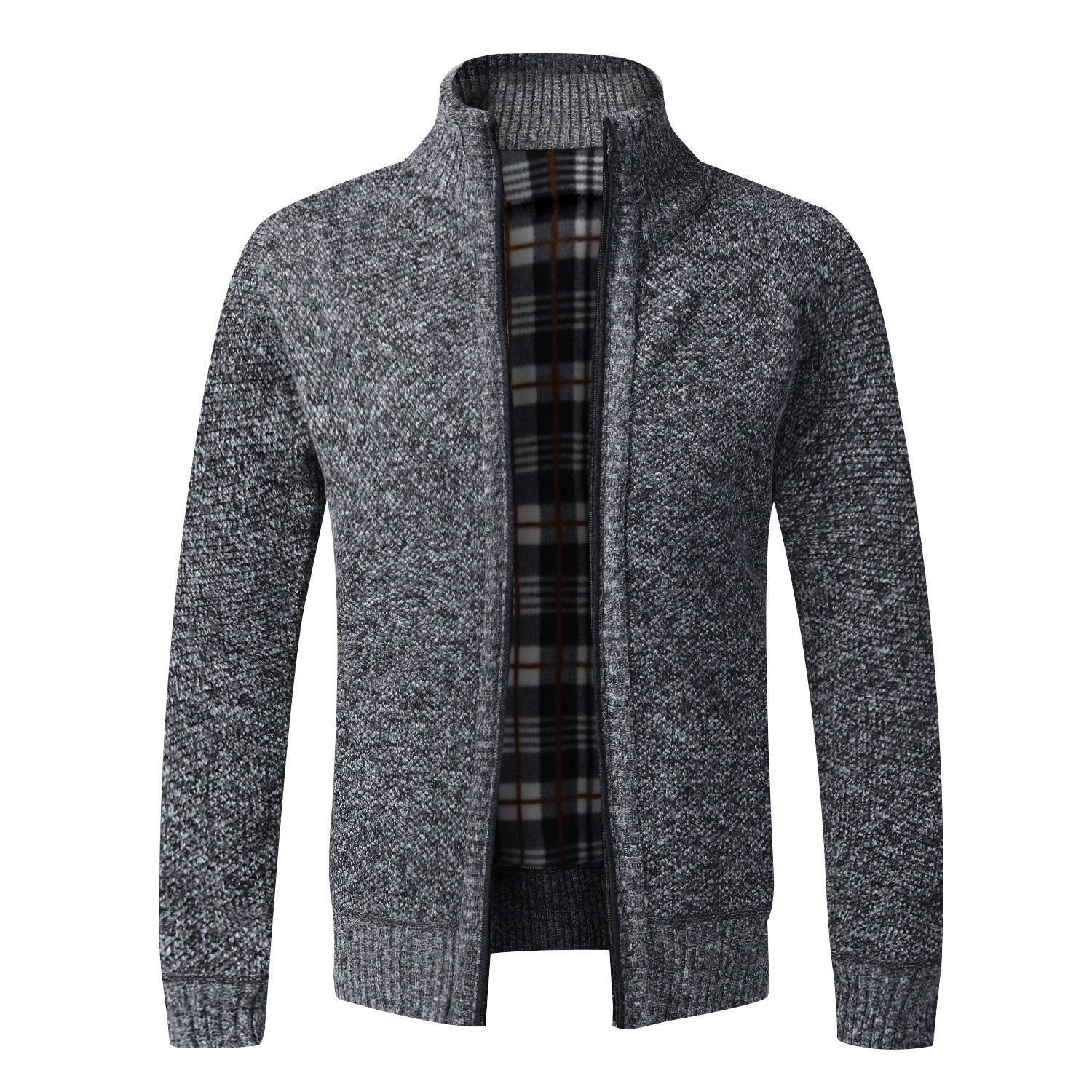 Men's Knitted Coat Cardigan With Plush Coat, Loose And Fat, Large