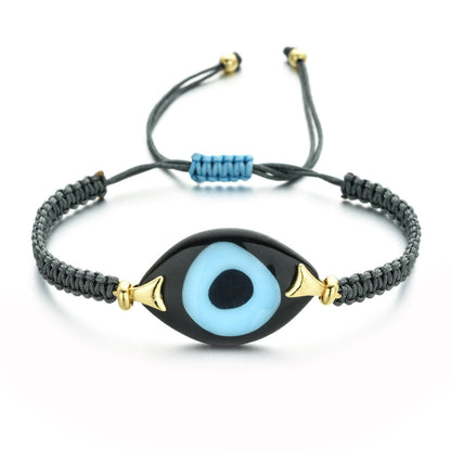 Turkish Demon Eye Totem Resin Hand Woven Bracelet