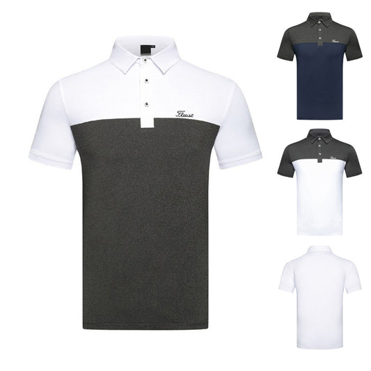 Golf Clothing Men's Short-sleeved T-shirt Solid Color Loose Wicking POLO Shirt Sportswear