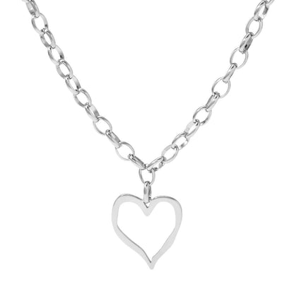 Heart Stainless Steel Vintage Exaggerating Heart-shapaed Necklace