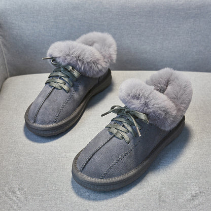 velvet snow boots New winter frosted leather and velvet snow boots