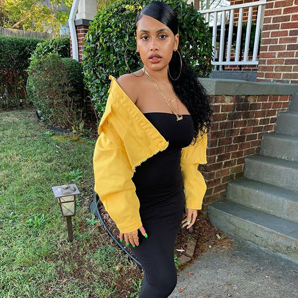 Jacket Women Streetwear Denim Jacket Women Outwear Bodycon Jeans