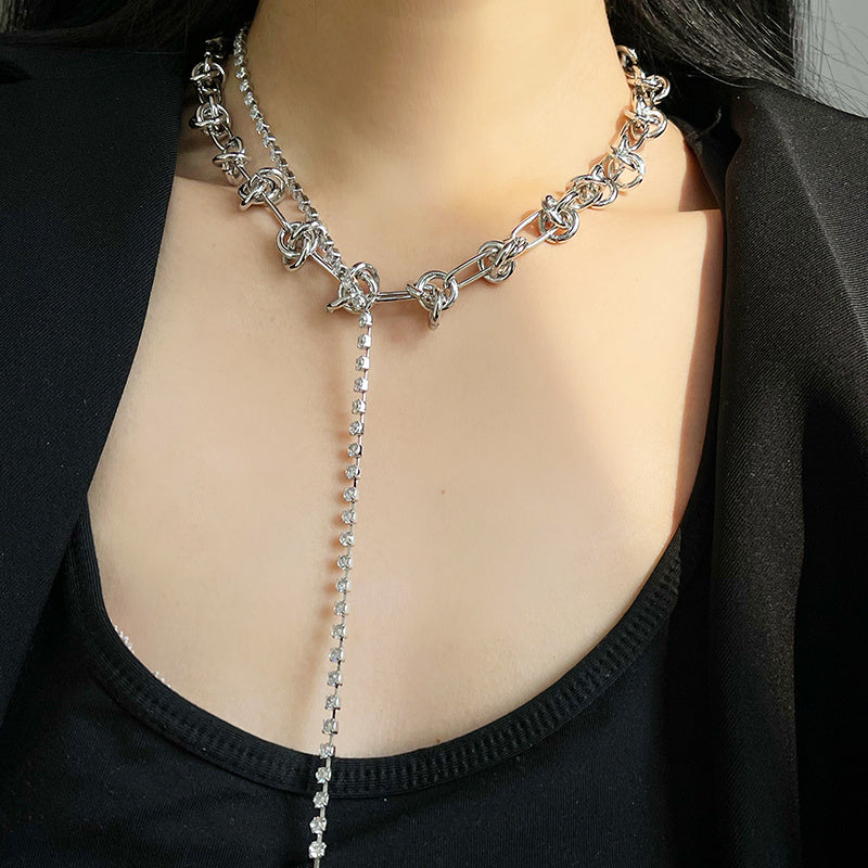 Cool Style Niche Design Zircon Necklace