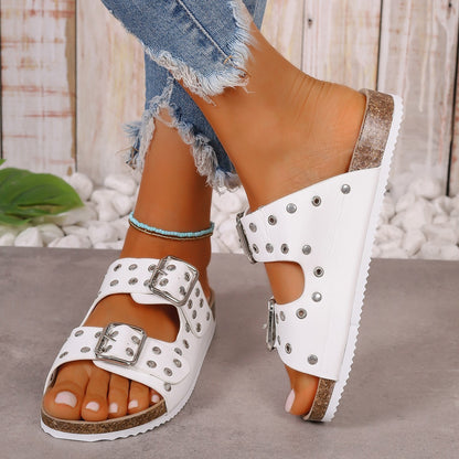 Outer Wear Shoes Women's Thick-soled Belt Buckle For Outer Wear Plus Size Beach Shoes