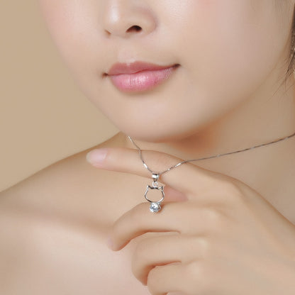 Li silver inlaid Zircon Pendant Necklace Sterling Silver Pendant S925 Korean female wholesale manufacturers