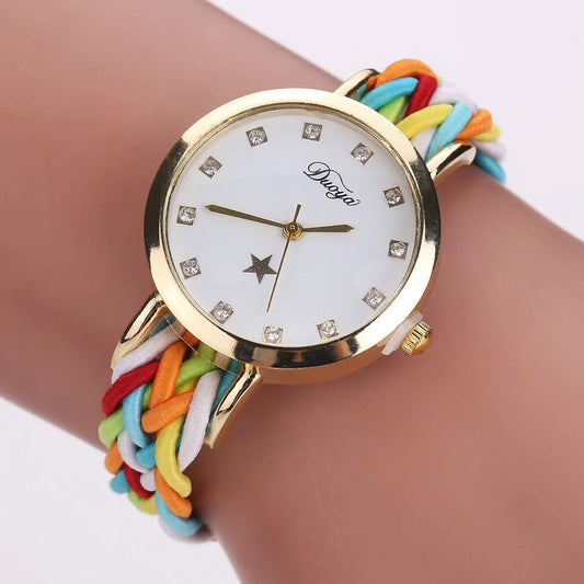 woven ladies watch New multicolor woven ladies watch