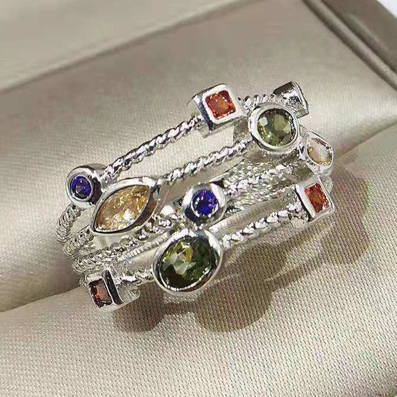 Micro-inlaid Zircon Rings Popular In Europe And America