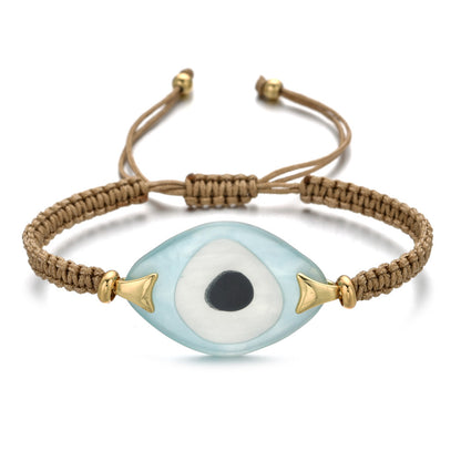 Turkish Demon Eye Totem Resin Hand Woven Bracelet