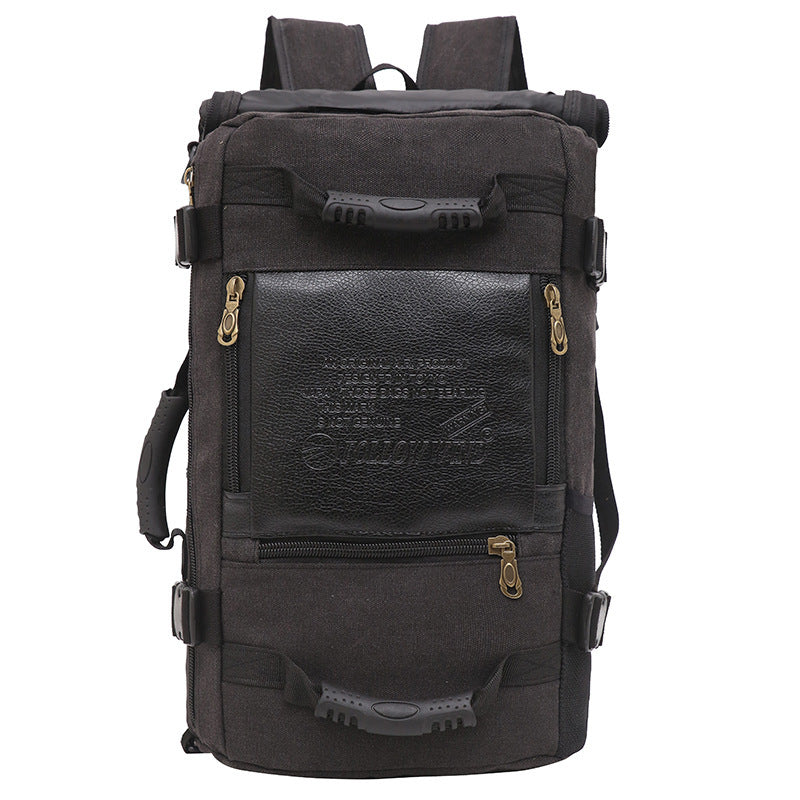 Men Canvas Backpack Huge Travel School Shoulder Computer Backpack Functional Versatile Bags Multifunctional Laptop Bag