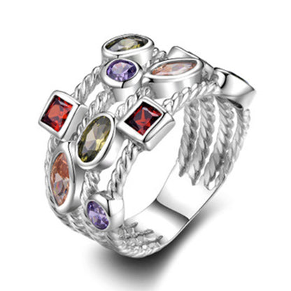 Micro-inlaid Zircon Rings Popular In Europe And America