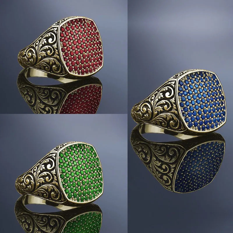 Diamond Nail Ring New Blue Diamond Nail Ring Retro Punk