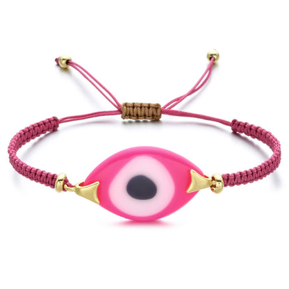 Turkish Demon Eye Totem Resin Hand Woven Bracelet