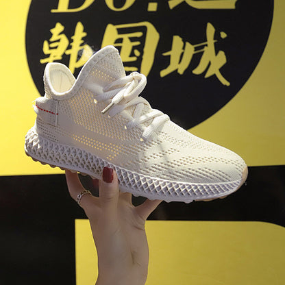 sports running shoes Women's new flying woven casual sports running shoes
