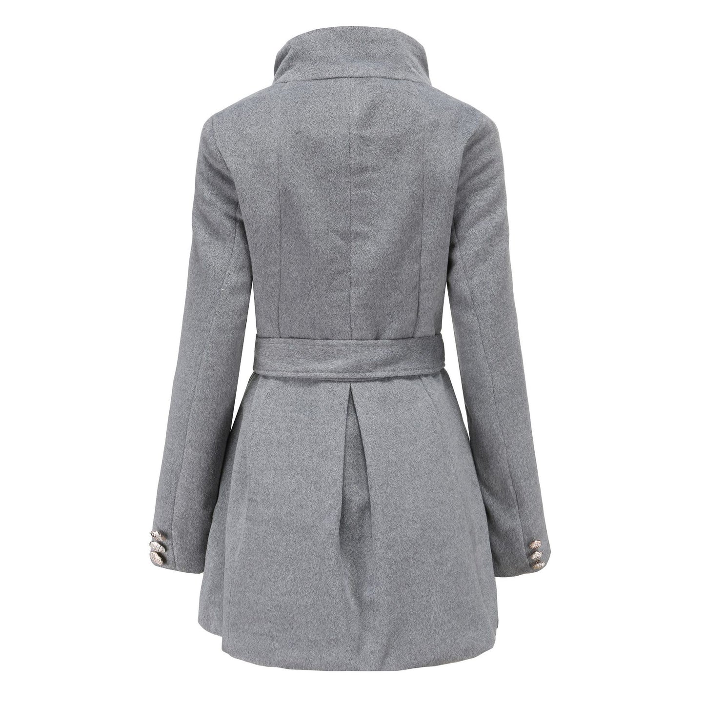 Women's Long Slim Fit Long Sleeve Woolen Coat