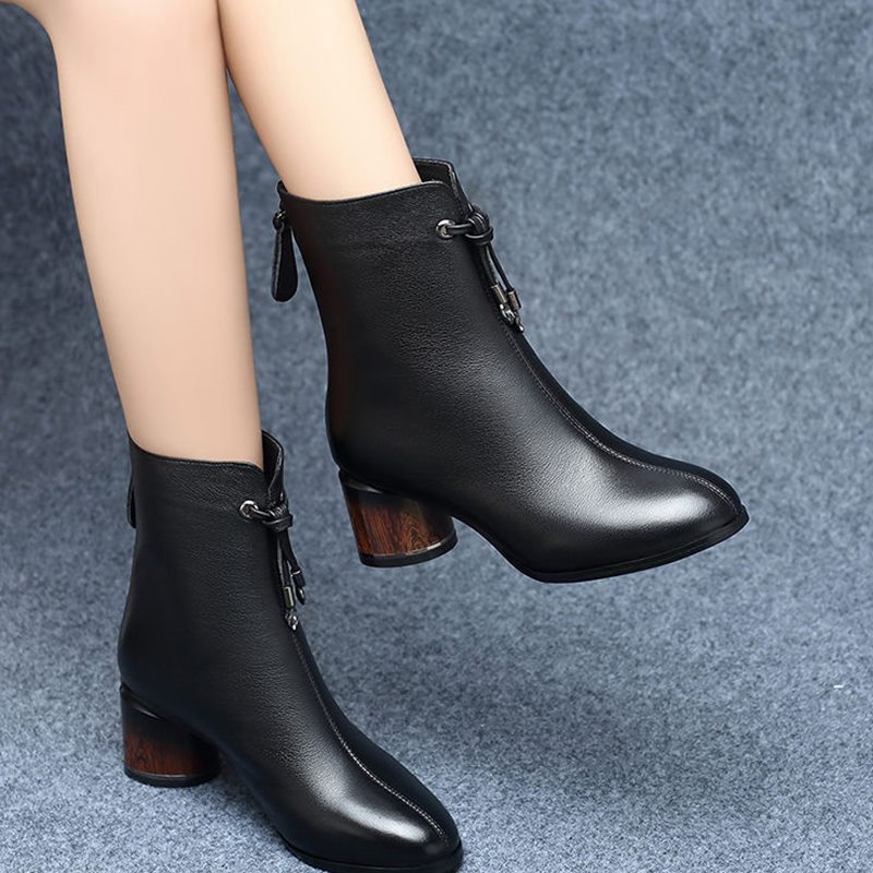 Women's Shoes Boots Women's Winter Padded Mid-heeled Cotton Shoes Women's Shoes Boots