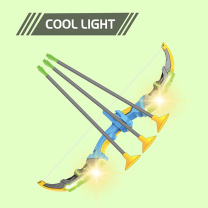 DE Bow & Arrow Toy Set, LED-lit Archery Toy,10 Suction Cup Arrows, Targets, Arrows Holders