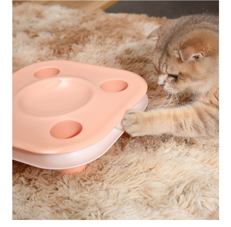 Cat Food Bowl  Multifunctional Cat Food Bowl Kitten Track Toy