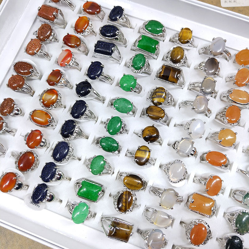 Rings Hand Jewelry A Variety Of Natural Stone