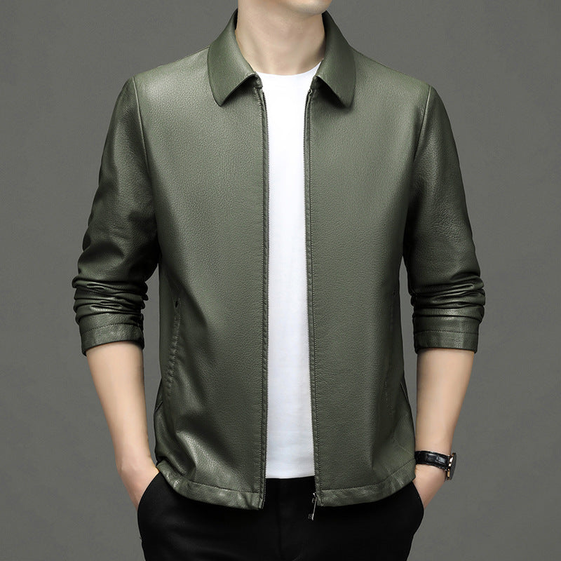 Leather Jacket Men Lapel Ecological Real Leather Clothes Coat Leather Jacket Men
