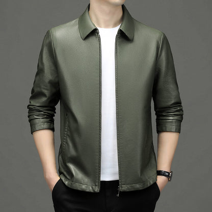 Leather Jacket Men Lapel Ecological Real Leather Clothes Coat Leather Jacket Men