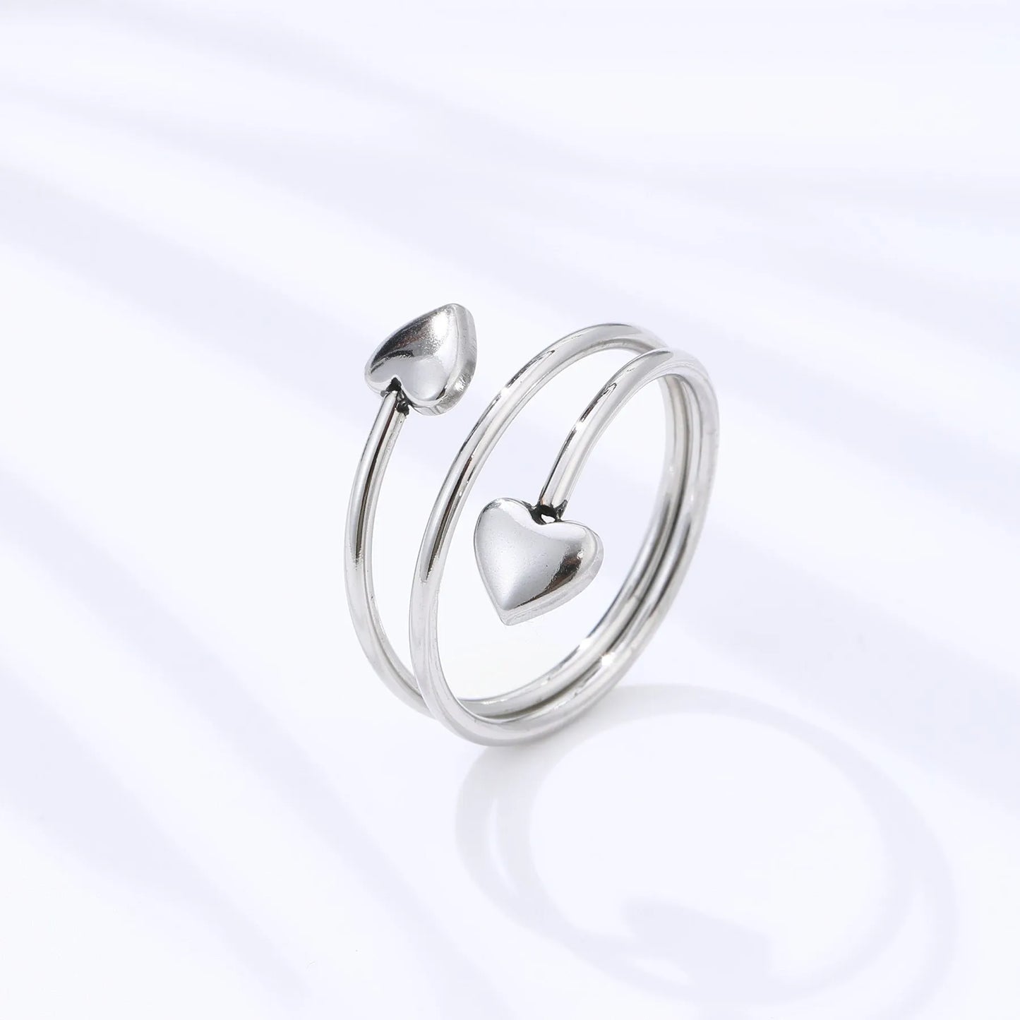 Health Anti-snoring Ring Peach Heart Stainless Steel Magnet Ring Health Anti-snoring Ring