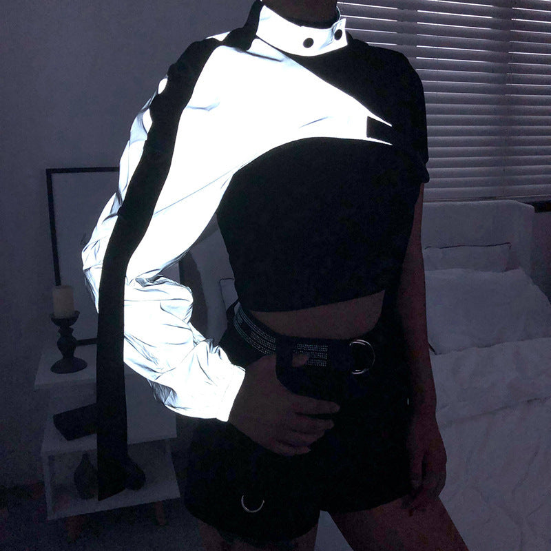 Reflective schoolbag buckle T-shirt