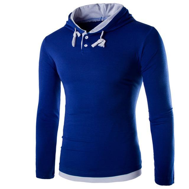 Men Hooded Stitching Tops - sumet.shop