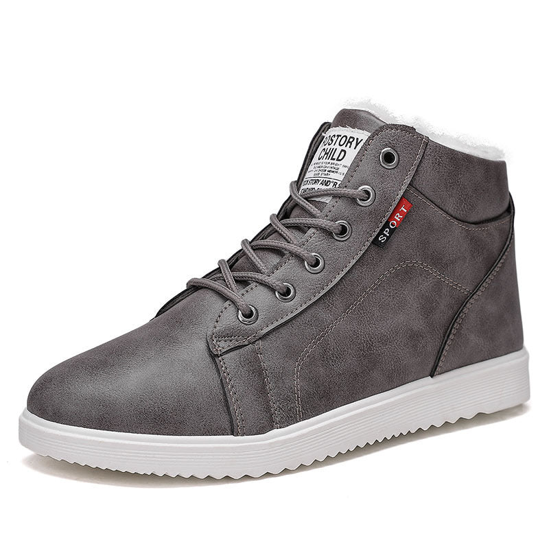 Men's high top Boots plus velvet padded high-top cotton shoes