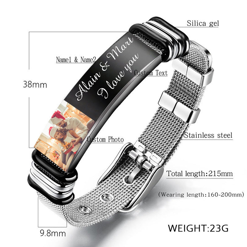 Stainless Steel Bracelet Mesh Strap Titanium Steel - sumet.shop