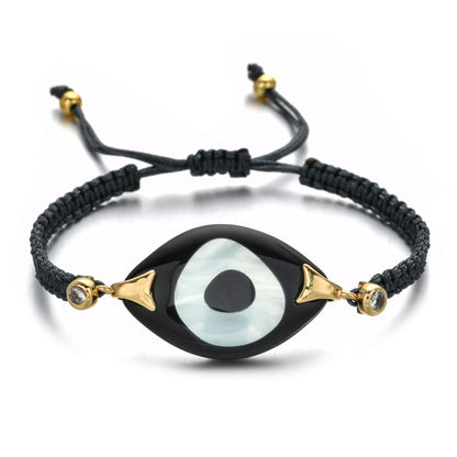Turkish Demon Eye Totem Resin Hand Woven Bracelet
