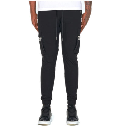 Men's zipper multi-pocket trousers