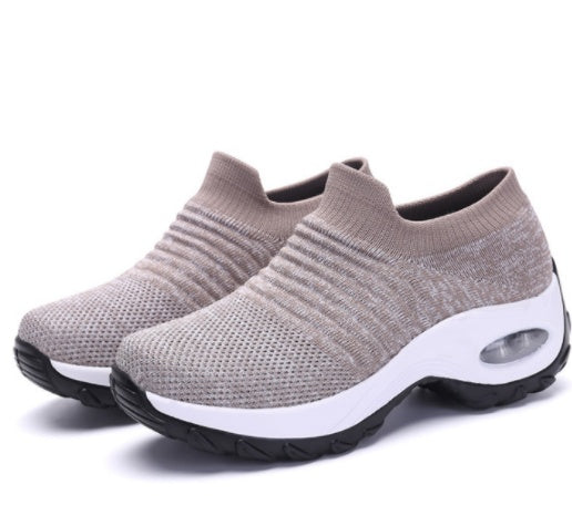 cushion shoes Wedge heel plus size knitted air cushion shoes