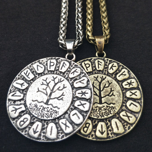 Viking Rune Necklace Tree of Life Pendant for Women