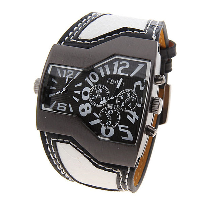 Men's dual movement quartz watch