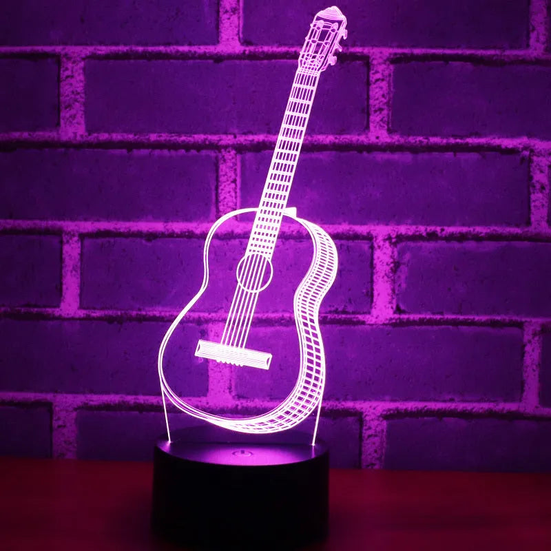 3D night light Guitar colorful 3D night light