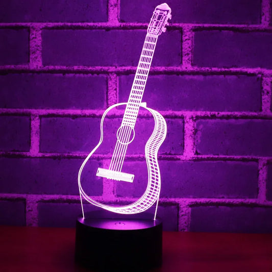 3D night light Guitar colorful 3D night light