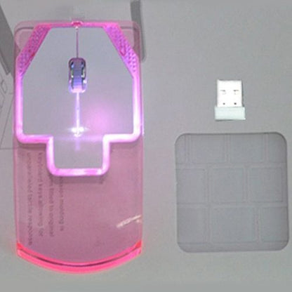Creative Ultra-thin Transparent 2.4GHz Wireless Optical Luminous Mouse for PC Laptop - sumet.shop