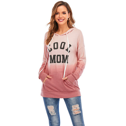 New Women's Tie Dyed Hooded Long Sleeve Kangaroo Pocket Sweater