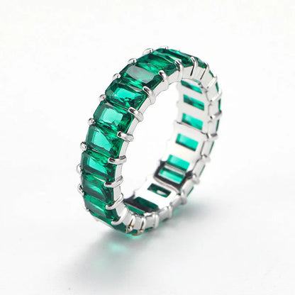 Titanium Steel Ring Niche Colorful Multi-color Zircon Titanium Steel Ring