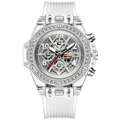 Watch Waterproof Diamond Inlaid Transparent Quartz Watch Waterproof