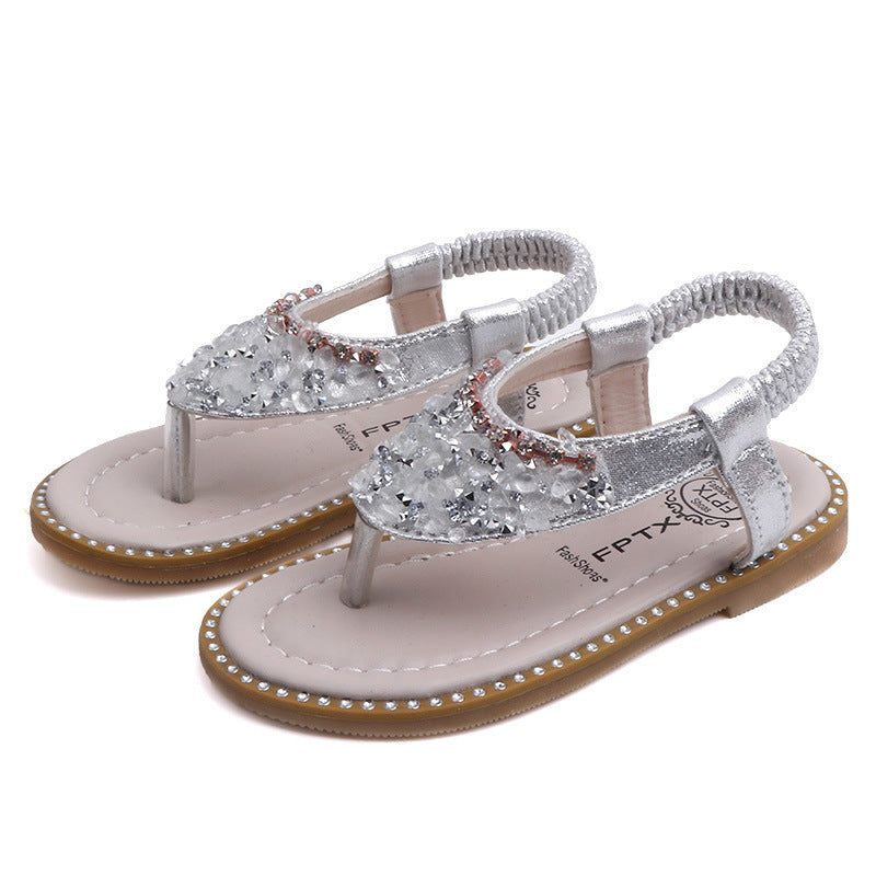 Sandals And Slippers New Girls' Flip Flops With Rhinestone Sandals Women's Sandals And Slippers