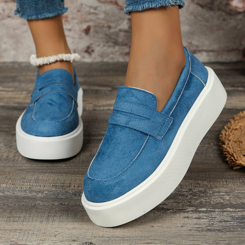 Casual Walking Shoes New Loafers Platform Round Toe Slip-on Shoes For Women Outdoor Casual Walking Shoes