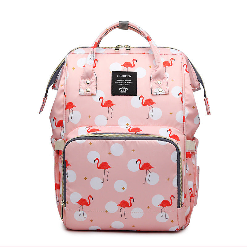 Baby Bag Flamingo Print Backpack Mother and Baby Bag