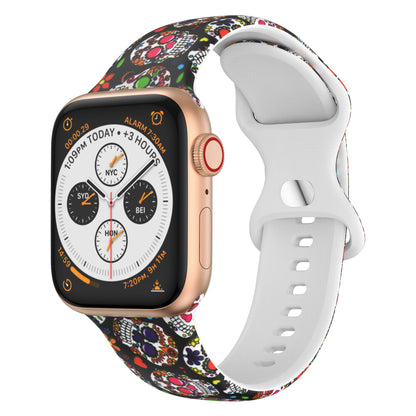 Compatible with Apple, Silicone Strap New Figure 8 Buckle Iwatch6 SE Silicone Printed Strap