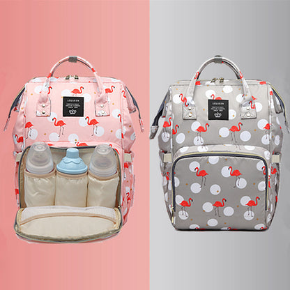 Baby Bag Flamingo Print Backpack Mother and Baby Bag