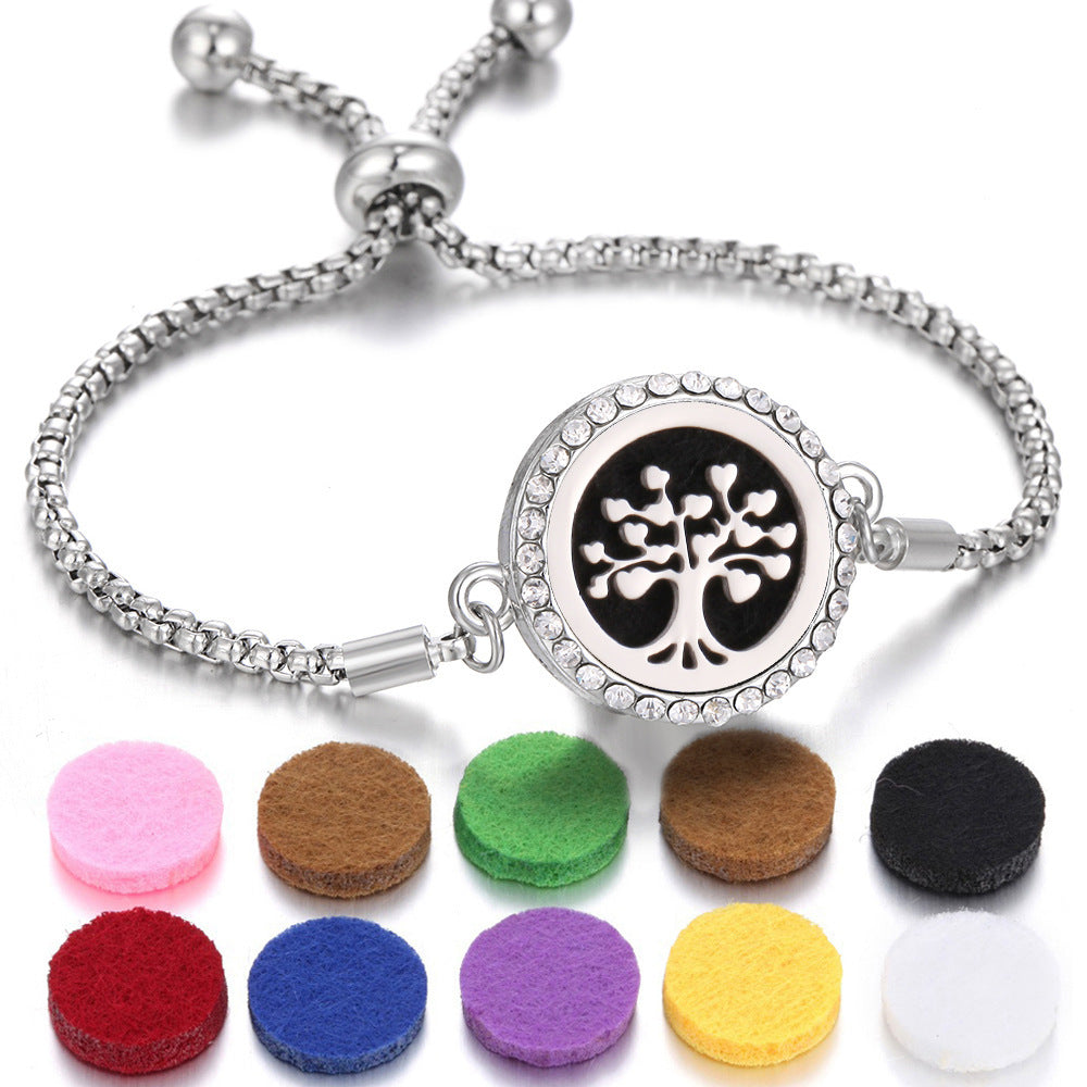 Bracelet Perfume Essential Oil Diffuser Locket Bracelet Charms Women Aroma Diffuser Jewelry - sumet.shop