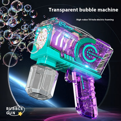 Bubble Gun Mechanical Transparent Light Automatic Bubble Toy - sumet.shop